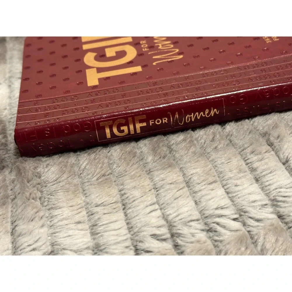 TGIF for Women 365 Daily Devotions for the Workplace Burgundy Faux Leather Book